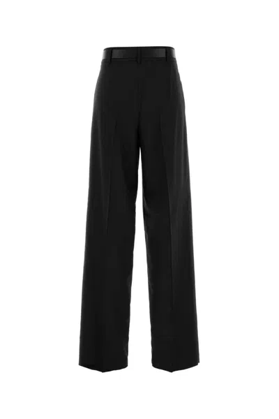 Max Mara Pantalone Juanita In Gabardine Nero Donna