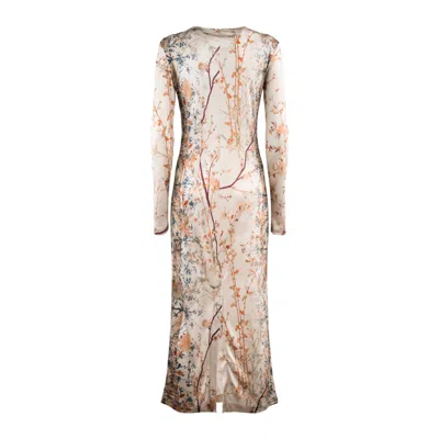 Pierre-louis Mascia Silk Dress With Delicate Floral Pattern Print