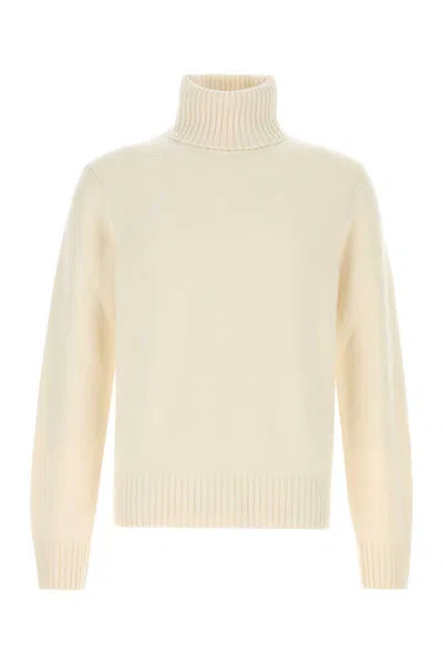 Tom Ford Cashmere Turtleneck Sweater With Ribbed Cuffs And Hem In Neutral