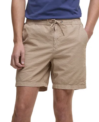 Barbour Seersucker Relaxed Fit Drawstring Shorts In Neutral