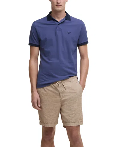 Barbour Seersucker Relaxed Fit Drawstring Shorts In Neutral