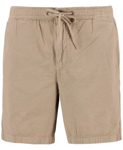 Barbour Seersucker Relaxed Fit Drawstring Shorts In Neutral