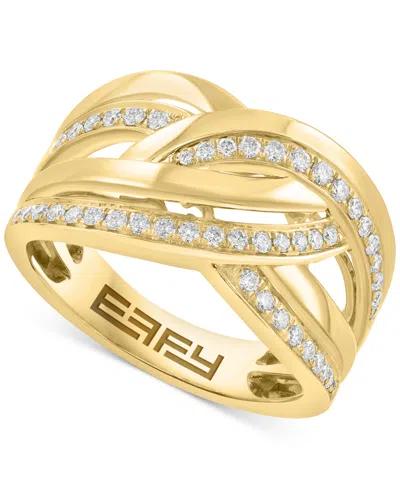 Effy Collection Effy Diamond Crossover Openwork Statement Ring (1/3 Ct. T.w.) In 14k Gold