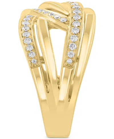 Effy Collection Effy Diamond Crossover Openwork Statement Ring (1/3 Ct. T.w.) In 14k Gold