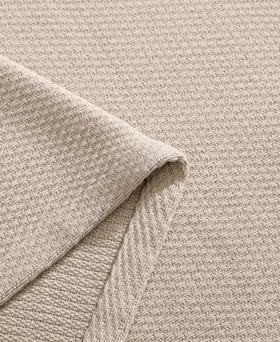 Tommy Hilfiger Solid Cotton Pique Blanket, Twin