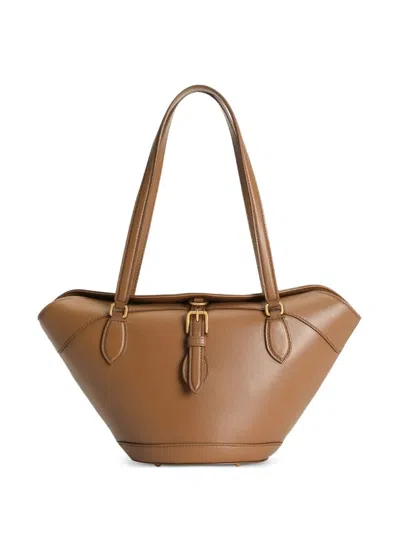 Dolce & Gabbana Brown Shoulder Bag With Two Top Handles And Buckle Closure On The Front In Brown