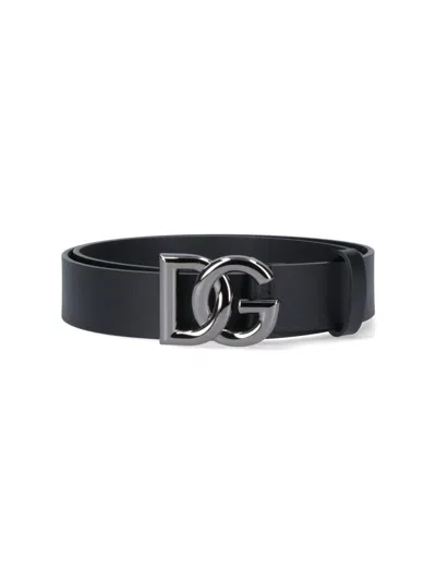 Dolce & Gabbana Men Dg Logo Leather Belt