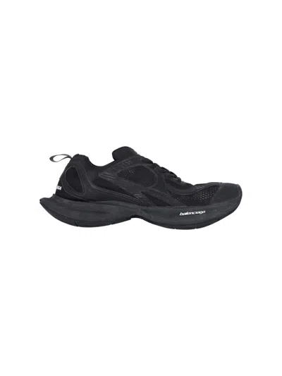 Balenciaga Black Mesh And Rubber Circuit Sneakers In Black