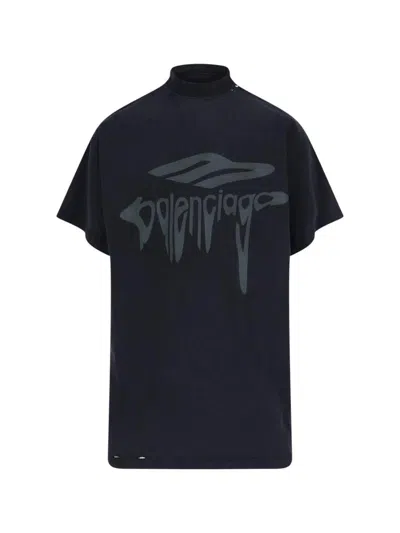 Balenciaga 3d Liquified Effect Cotton T-shirt