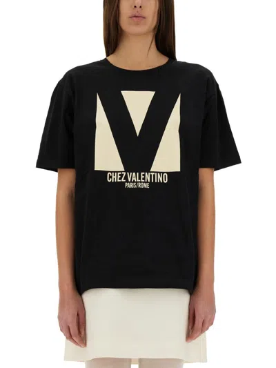 Valentino Cotton Crew Neck T-shirt Drop Shoulder