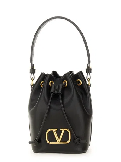 Valentino Garavani Mini Vlogo Signature Bucket Bag In Nappa Leather Woman Black Uni