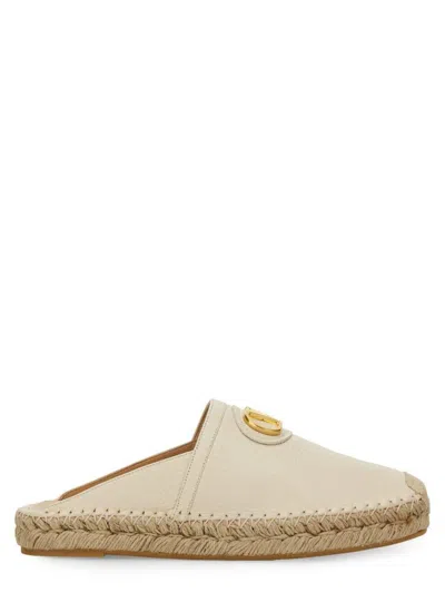 Valentino Vlogo Grainy Leather Mule Espadrille