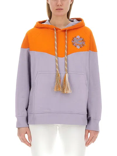 Etro Logo Embroidered Hooded Sweatshirt With Kangaroo Pocket