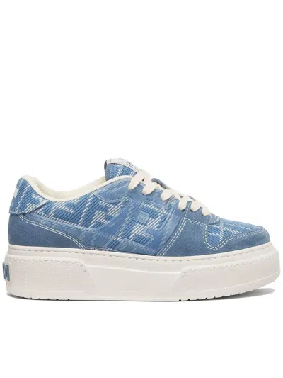 Fendi Low-top Sneakers With Contrast Stitching And Platform Sole