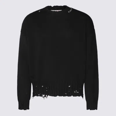 Marni Deconstructed Contrast-stitch Relaxed-fit Cotton Knitted Jumper