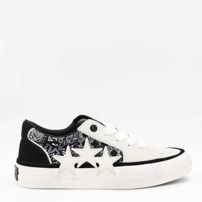 Amiri Sunset Skate Paisley-printed Suede Sneakers In Black