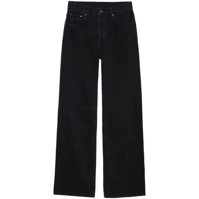 Anine Bing Logo-patch Wide-leg Jeans