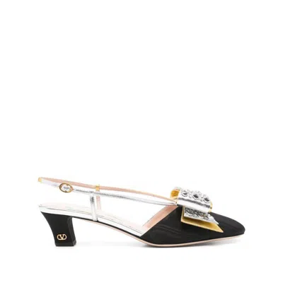Valentino Slingback Decollete Bowow In Moire Tissue