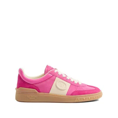 Valentino Velcro Sneakers In Cyclamen And Pink