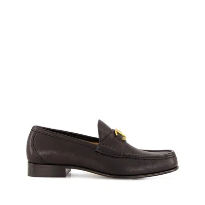 Valentino Garavani Vlogo Signature Loafer With Gold-tone Logo Detail In Black