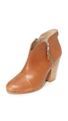 Rag & Bone Margot Leather Zip Booties In Tan