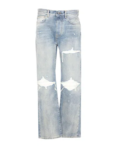 Amiri Straight Leg Mid-rise Distressed Trousers