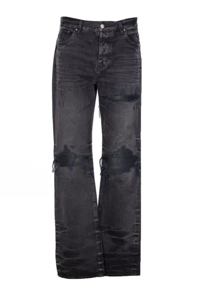 Amiri Distressed Denim Trousers With Faded Detailing