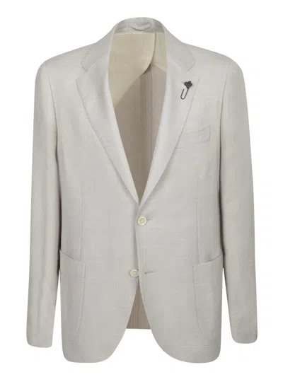 Lardini Structured Blazer With Front Pockets And Notch Lapel