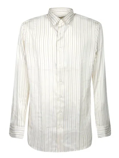 Lardini Vertical Striped Silk And Cotton Shirt