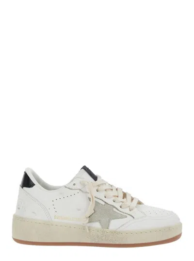 Shop Golden Goose 'ballstar 2' White Low Top Sneakers With Star Patch On The Side And Contrasting Heel