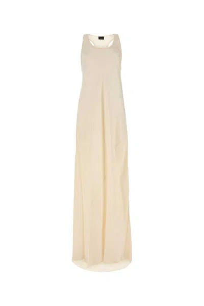Balenciaga White Logo-print Racerback Gown In Neutral