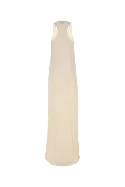 Balenciaga White Logo-print Racerback Gown In Neutral