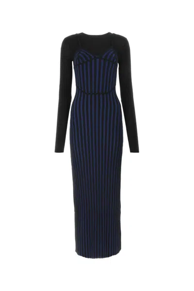 Dion Lee Two-tone Corset Dress In Blue