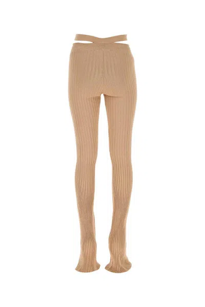 Andreädamo Andreadamo Skin Pink Stretch Viscose Blend Pant In Brown