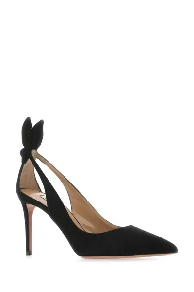 Aquazzura Bow Tie 105mm Leather Pumps