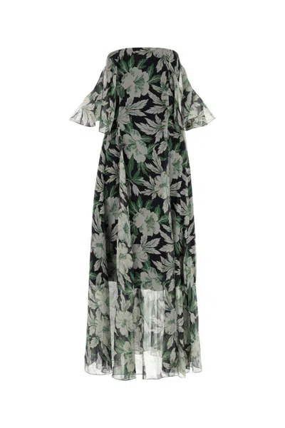 Loewe Off-the-shoulder Floral-print Silk-crepon Midi Dress