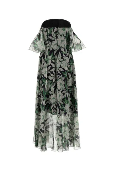 Loewe Off-the-shoulder Floral-print Silk-crepon Midi Dress