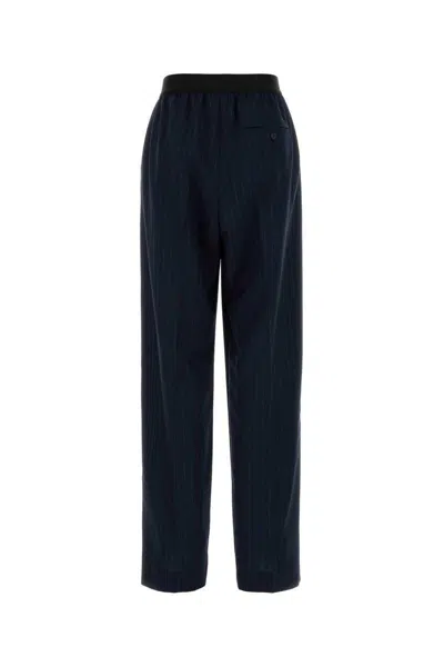 Balenciaga Wool Pant With Elastic Waistband And Pinstripe