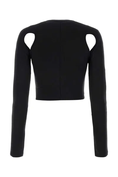 Off-white Cropped Top With Cut-out Shoulder Details
