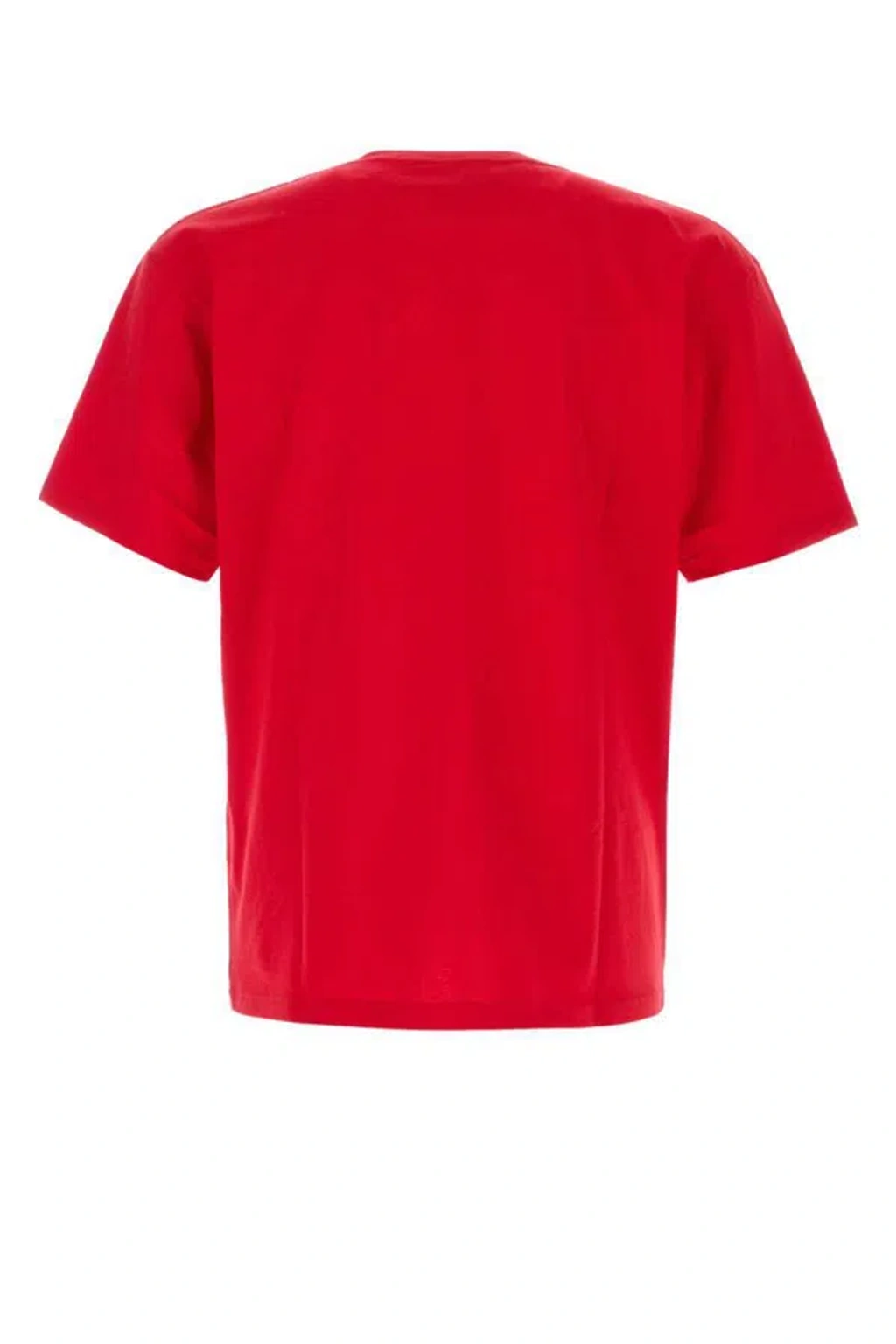 Tシャツ・カットソー VALENTINO T-SHIRTS BUTTER-RED Valentino Graphic Print Crew Neck T-shirt In Red/butter