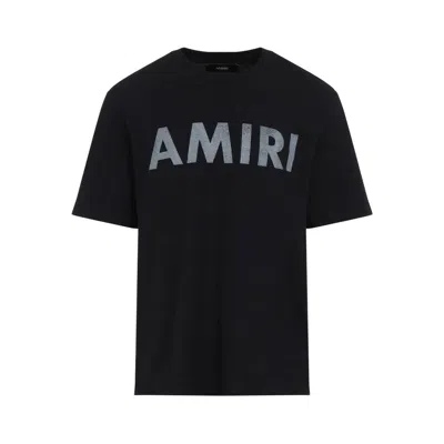 Amiri Black Cotton T-shirt With Bold Logo Statement
