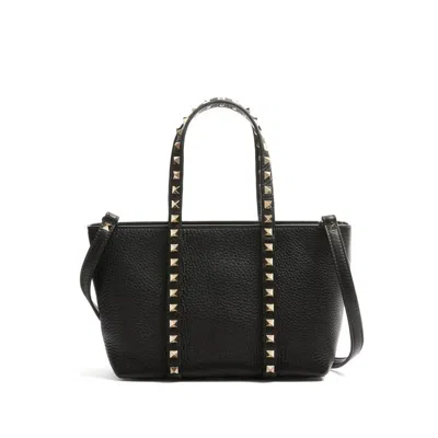 Valentino Garavani Rockstud Small Garnet Calfskin Shopping Bag