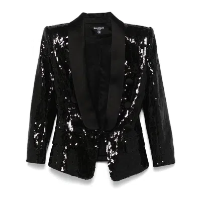Balmain Sequinned Collared Blazer