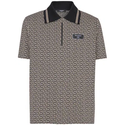 Balmain Labyrinth Polo Shirt With Jacquard Effect