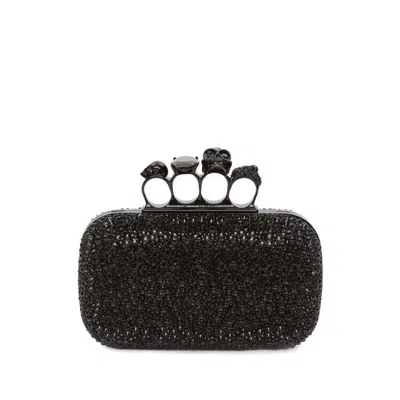 Alexander Mcqueen Skull Crystal Embellished Four-ring Box Clutch