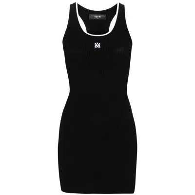 Amiri Ma Embroidered Ribbed Racerback Mini Dress
