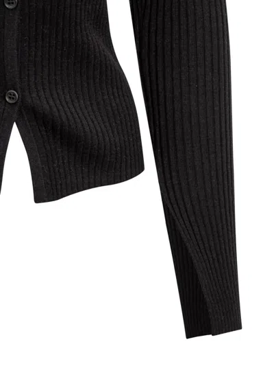 Pinko Sheer-panelled Ribbed Cardigan