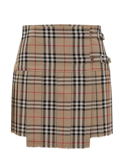 Shop Burberry Check Skirt