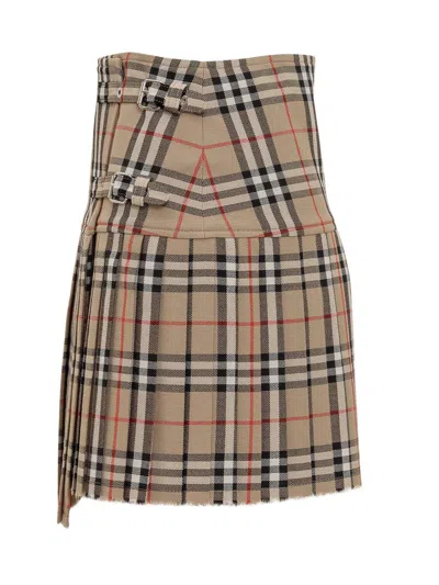 Shop Burberry Check Skirt