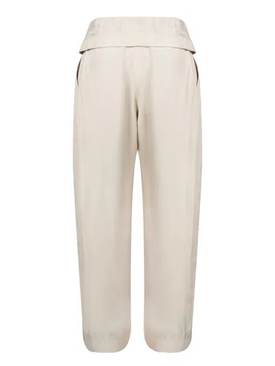 Jw Anderson J. W. Anderson White Trousers With Unique Fold-over Design